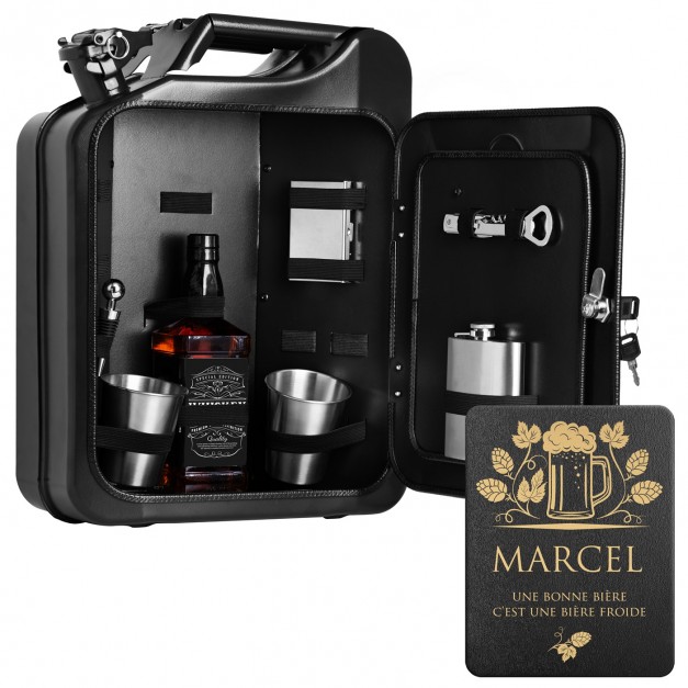 Jerrycan Mini Bar avec accessoires et gravure pour buveur de bière