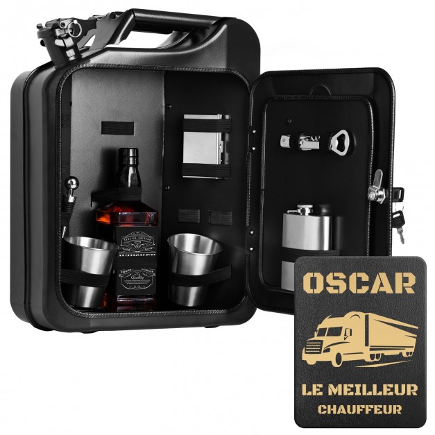 Jerrycan Mini Bar avec accessoires et gravure pour conducteur de camion