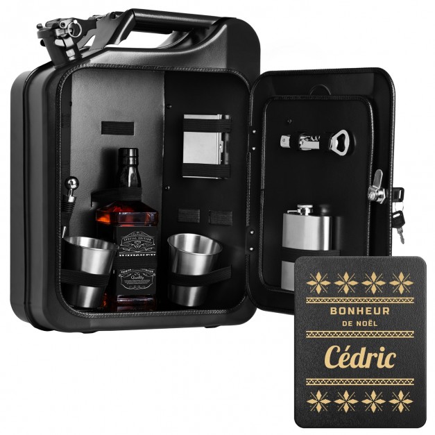 Jerrycan Mini Bar avec accessoires et gravure pour homme pour Noël