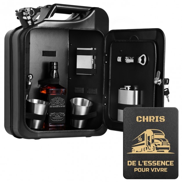 Jerrycan Mini Bar avec accessoires et gravure pour conducteur de bus