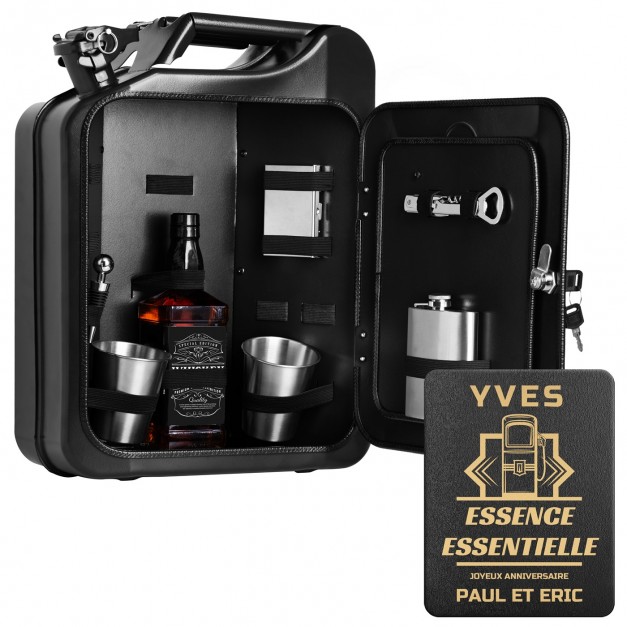 Jerrycan Mini Bar avec accessoires et gravure pour 40e anniversaire