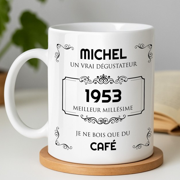 Mug blanc en céramique avec impression pour lui homme anniversaire