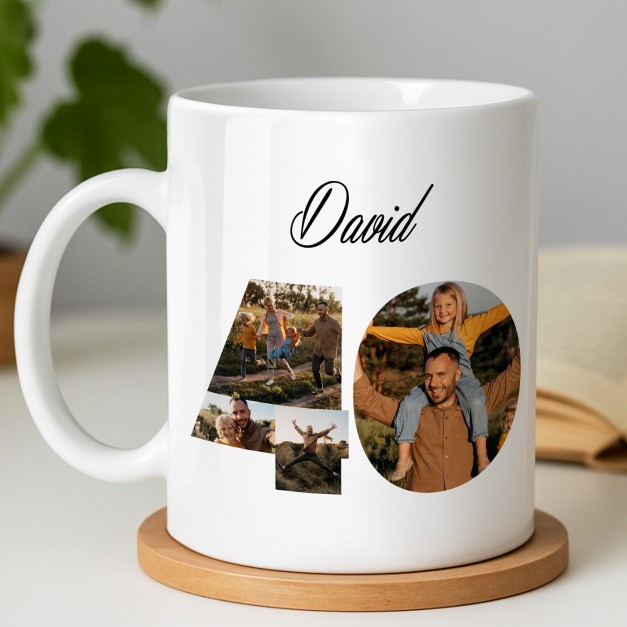 Mug blanc en céramique avec impression pour lui homme 40 ans anniversaire