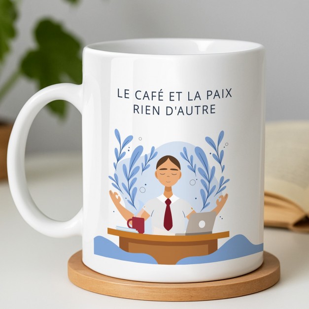 Mug blanc en céramique avec impression pour enseignant fin d'année