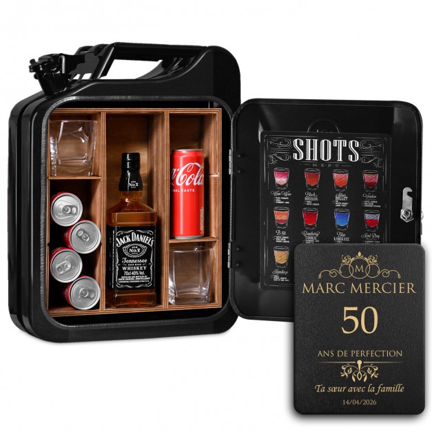 Jerrycan Minibar avec gravure pour frère