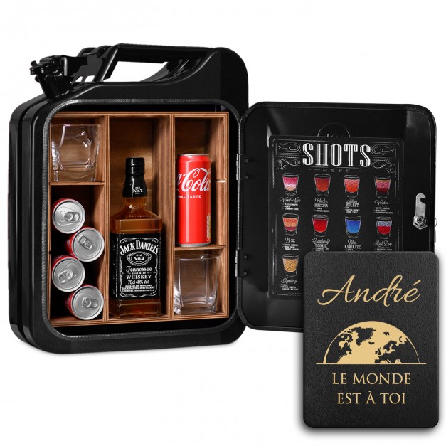 Jerrycan Minibar avec gravure pour voyageur