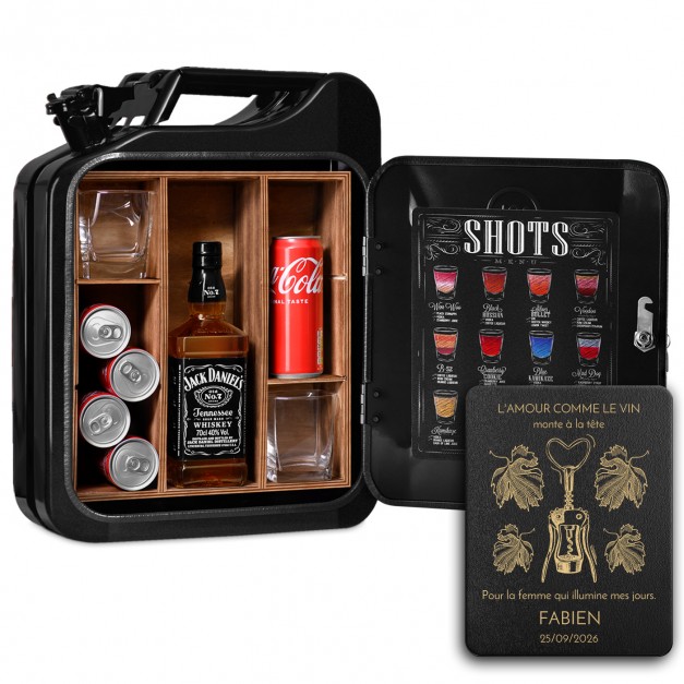 Jerrycan Minibar avec gravure pour épouse
