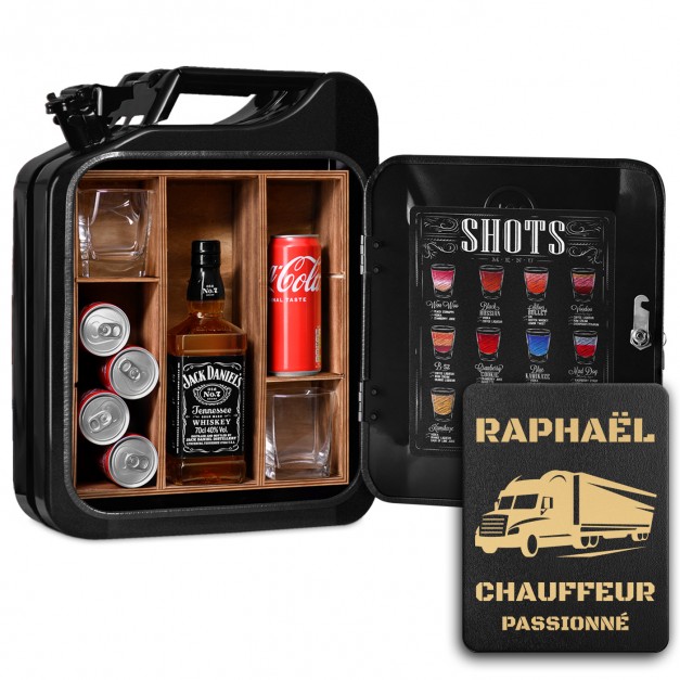 Jerrycan Minibar avec gravure pour conducteur de camion