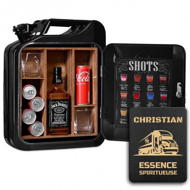 Jerrycan Minibar avec gravure pour conducteur de bus