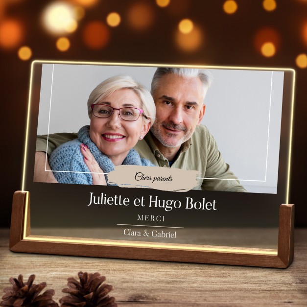 Lampe LED horizontale personnalisée avec photo pour parents