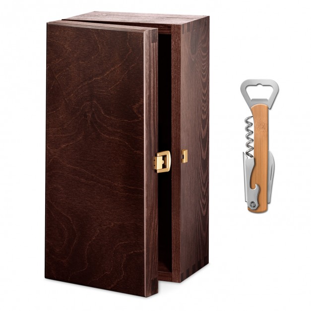 Boîte en bois exclusive pour un verre à vin + accessoire GRATUIT