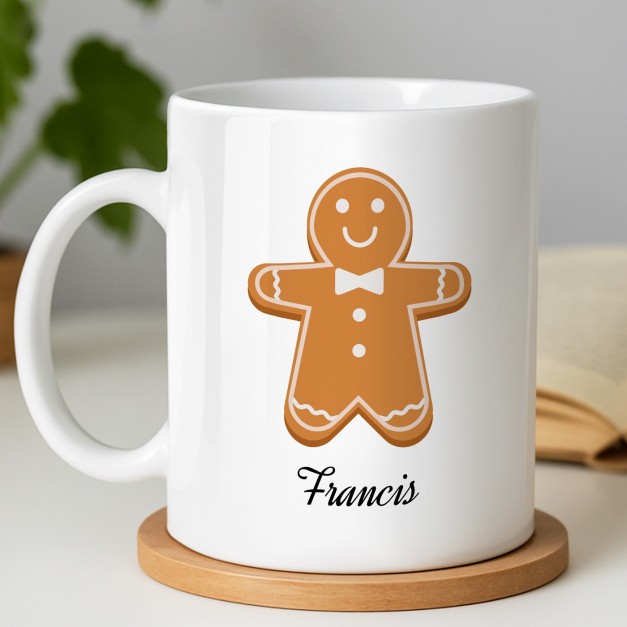 Mug blanc en céramique avec impression pour homme pain d'épice noel