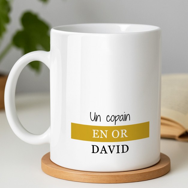 Mug blanc en céramique avec impression pour copain anniversaire