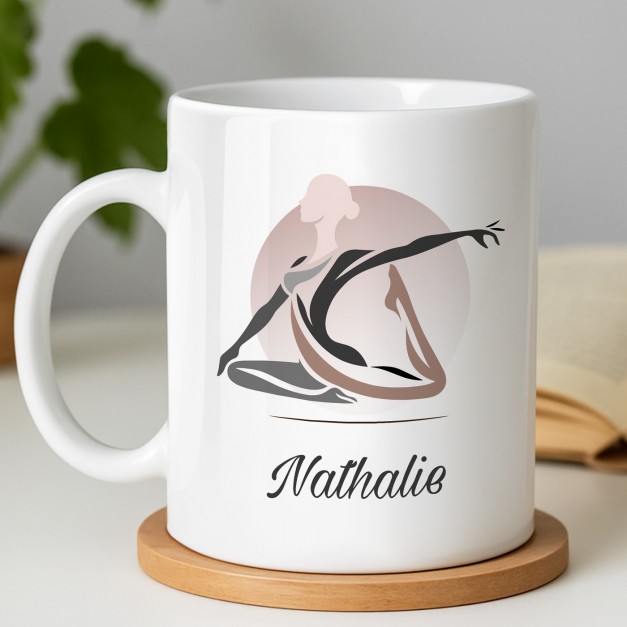 Mug blanc en céramique avec impression pour homme coach de yoga
