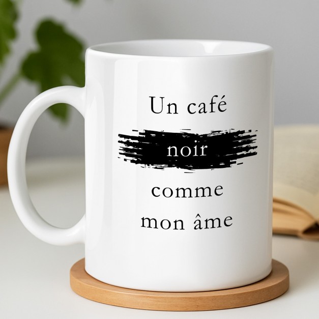 Mug blanc en céramique avec impression pour homme amateur de café