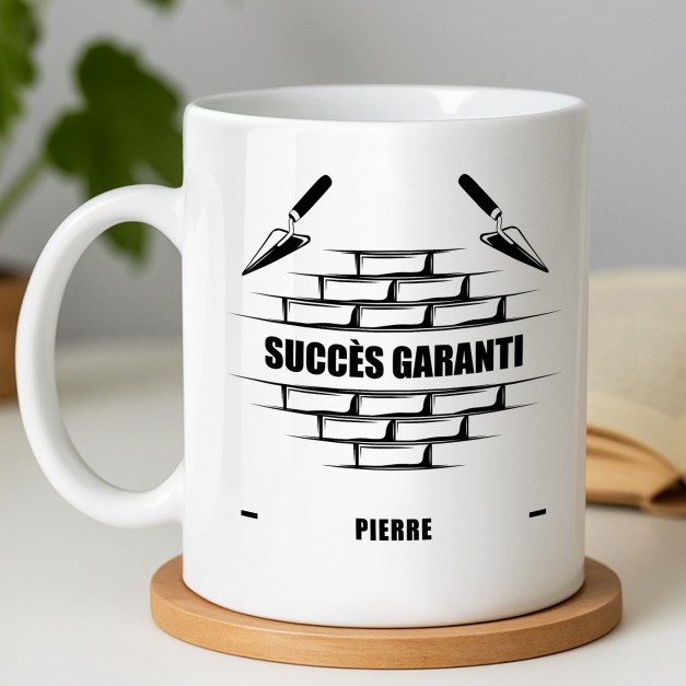 Mug blanc en céramique avec impression pour père construction