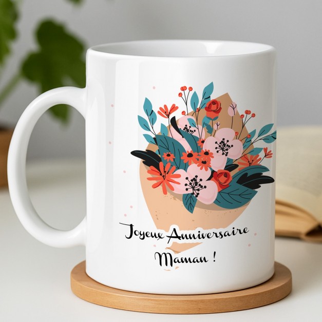 Mug blanc en céramique avec impression pour maman fete des meres
