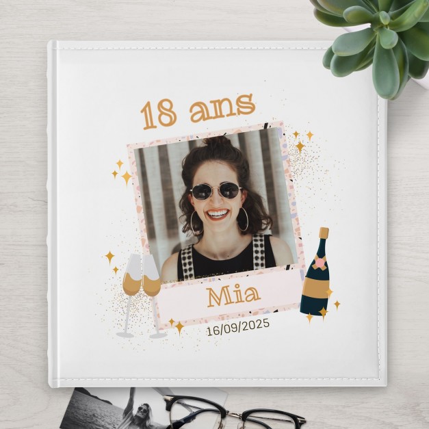 Album photo 10x15 avec photo imprimée sur la couverture pour elle 18 ans anniversaire