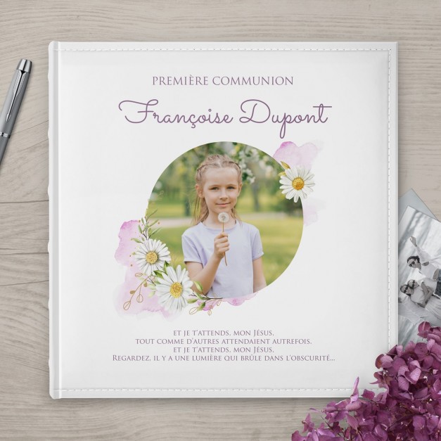 Album photo 10x15 avec photo imprimée sur la couverture pour fille souvenir de communion