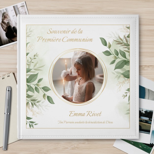 Album photo 10x15 avec photo imprimée sur la couverture pour fille pour sa communion