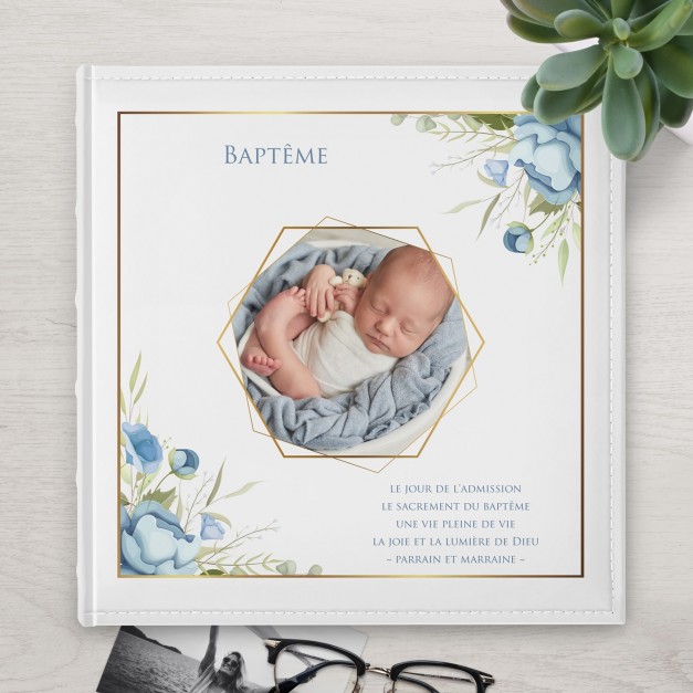 Album photo 10x15 avec photo imprimée sur la couverture pour fille garçon enfant baptême