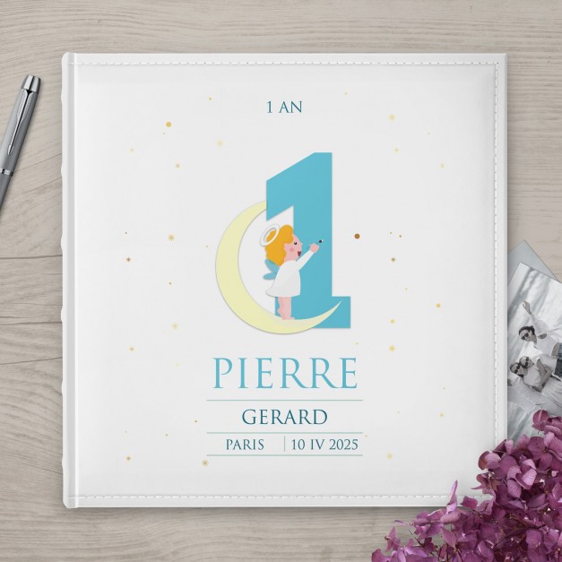 Album photo personnalisé avec impression pour le 1er anniversaire d'un filleul