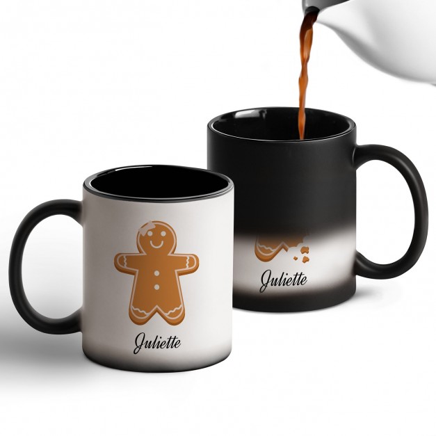 Tasse magique avec impression magique noir et blanc pour elle noel