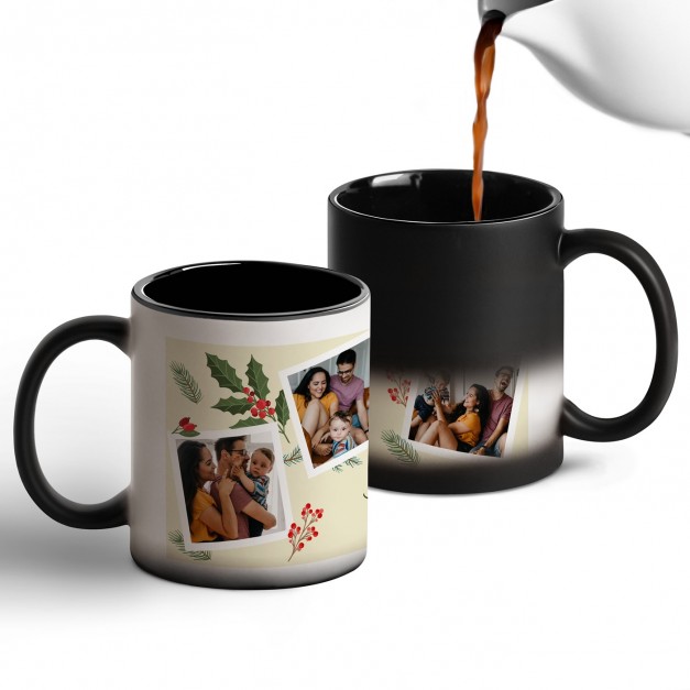 Tasse magique avec impression magique noir et blanc pour parents pour Noël