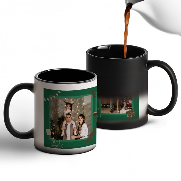 Tasse magique avec impression magique noir et blanc pour un couple pour Noël