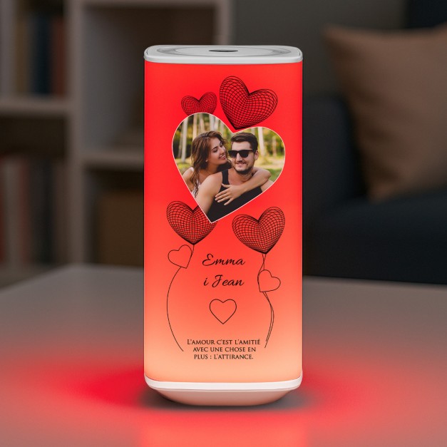 Veilleuse LED avec impression et votre photo pour un couple