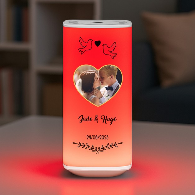 Veilleuse LED avec impression et votre photo pour le mariage des amis