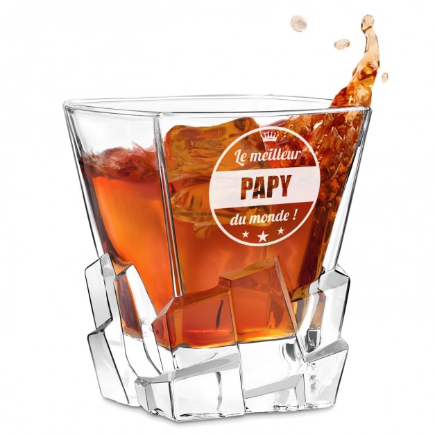 Verre à whisky Ice Blink avec gravure pour un grand-père 