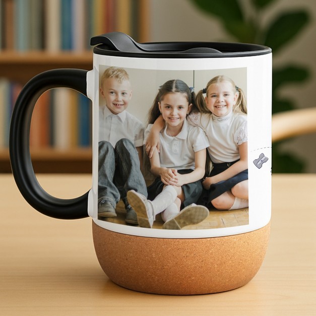 Mug blanc avec impression et couvercle pour professeur