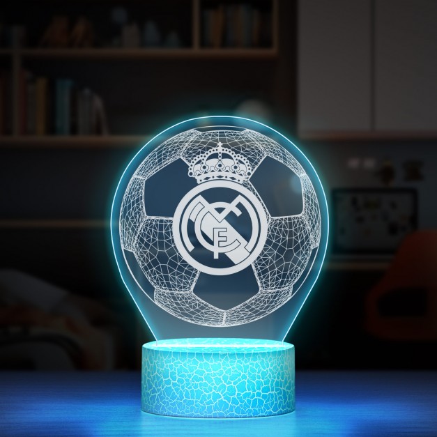 Lampe LED 3D avec impression Real Madrid