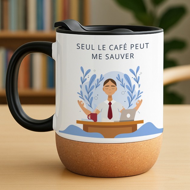 Mug avec impression et couvercle pour lui enseignant fin d'année scolaire