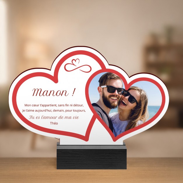 Statuette en bois avec impression avec photo pour une épouse pour la Saint-Valentin