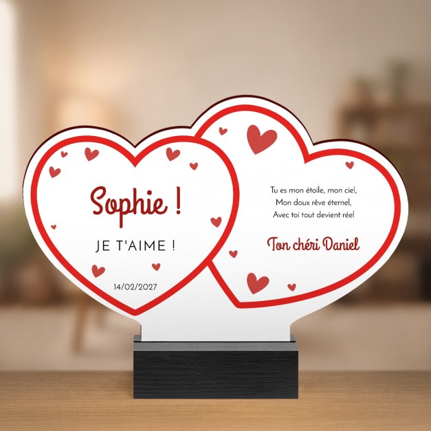 Statuette en bois avec impression pour une femme pour la Saint-Valentin
