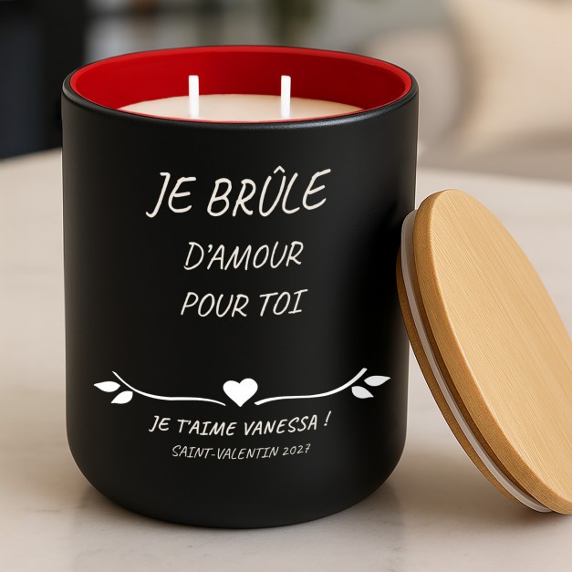 Bougie en cire de soja personnalisée pour une épouse pour la Saint-Valentin