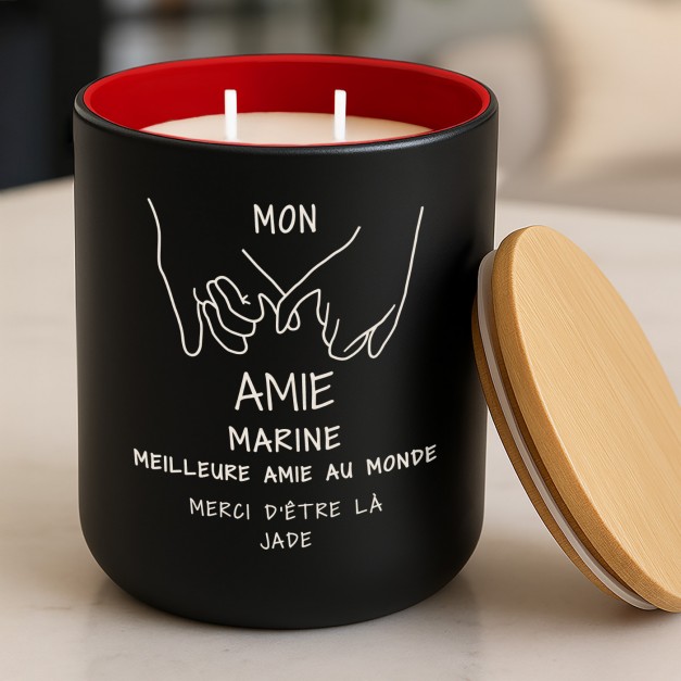 Bougie en cire de soja personnalisée pour une meilleure amie pour son anniversaire