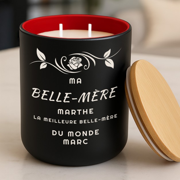 Bougie en cire de soja personnalisée pour l'anniversaire d"une belle-mère