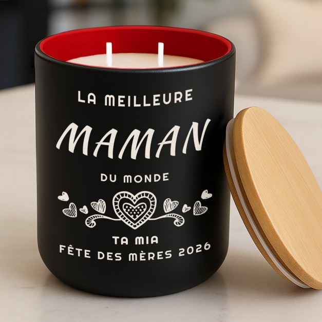 Bougie en cire de soja personnalisée pour maman pour la fête des mères