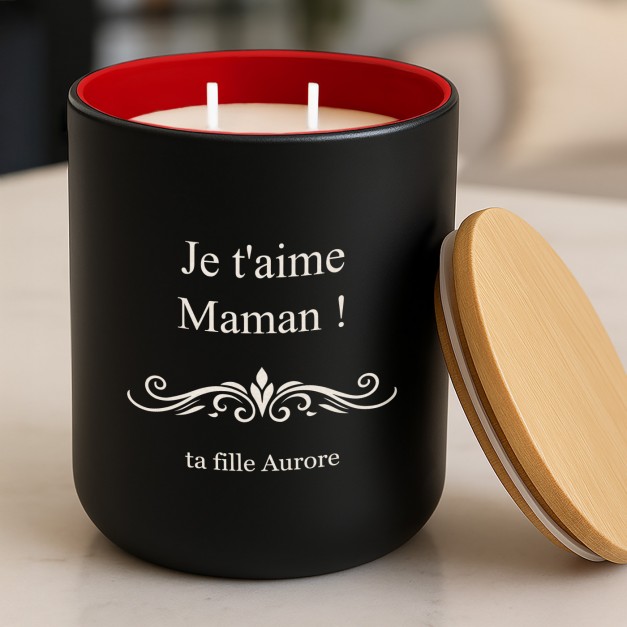 Bougie en cire de soja personnalisée pour une maman
