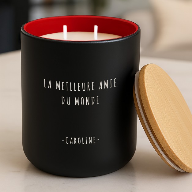 Bougie en cire de soja personnalisée pour une meilleure amie pour une crémaillère