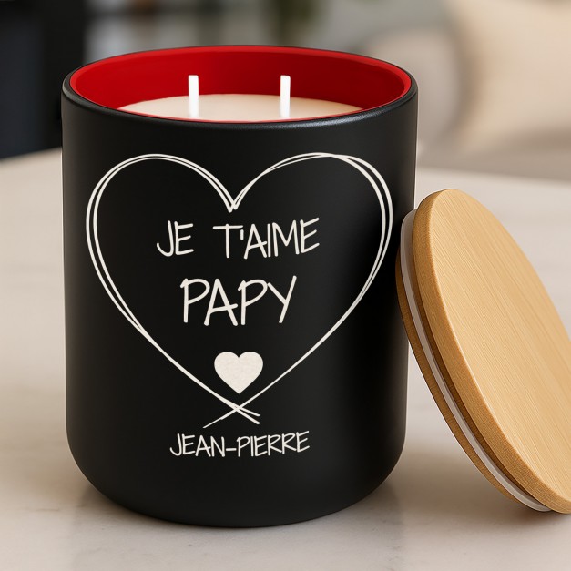 Bougie en cire de soja personnalisée pour l'anniversaire de papy