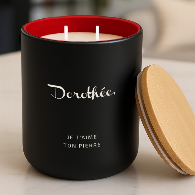 Bougie en cire de soja personnalisée pour une fiancée pour la Saint-Valentin