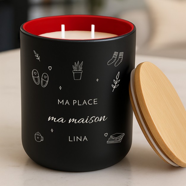 Bougie en cire de soja personnalisée pour une femme pour l'anniversaire de mariage