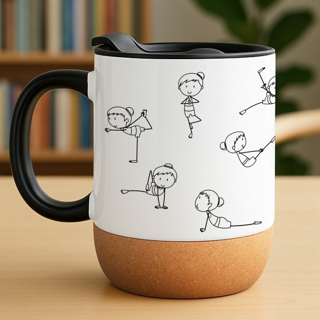 Mug blanc avec impression et couvercle pour elle coach de fitness