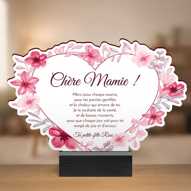 Statuette en bois avec impression pour mamie pour son anniversaire