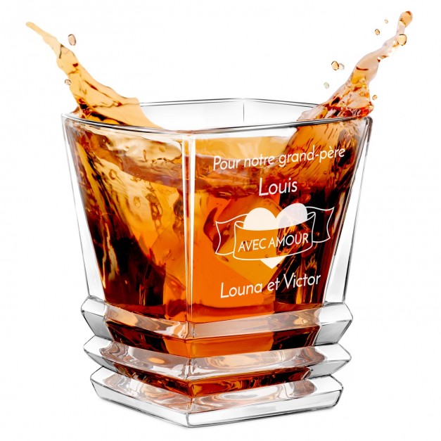 Verre à whisky Geometric personnalisé pour la fête des grand-pères