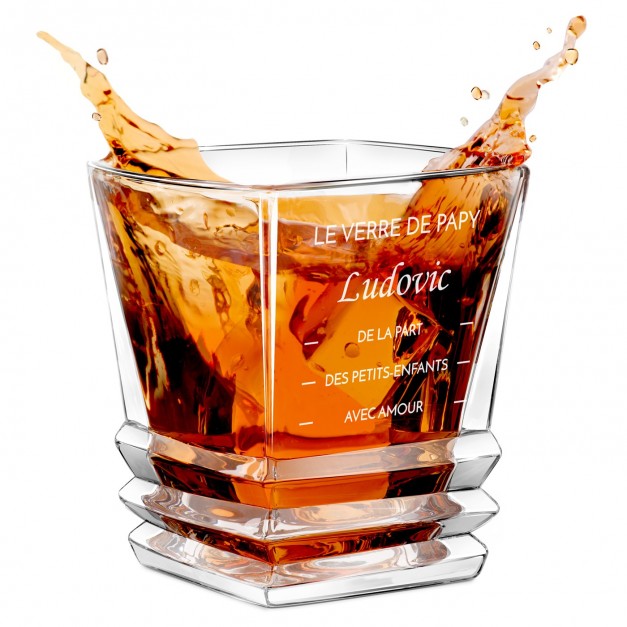 Verre à whisky Geometric personnalisé pour un papy pour Noël